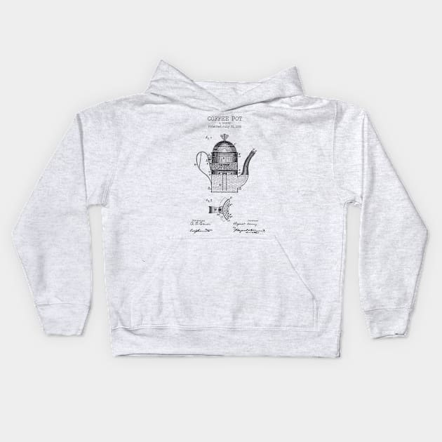 COFFEE POT Kids Hoodie by Dennson Creative